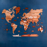 3D Rustic Luxe Wooden World Map