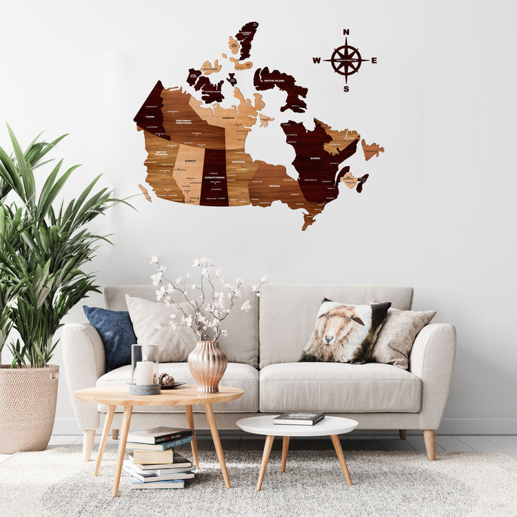 Wooden Texture Canada Map