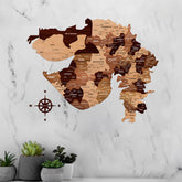 Wooden Texture Gujarat Map |The Map Stores