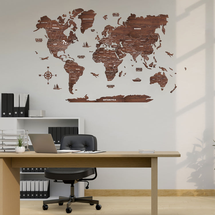 2D Antra Wooden World Map