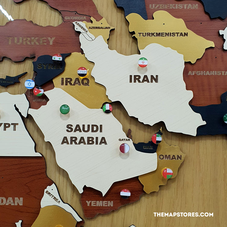 194 Country Flag Pushpins