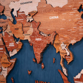 3D Rustic Luxe Wooden World Map