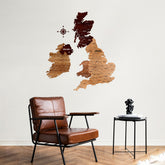 Wooden Texture United Kingdom Map