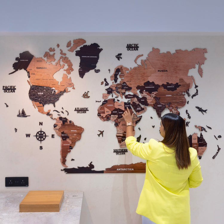 3D Wooden Texture Wooden Worldmap