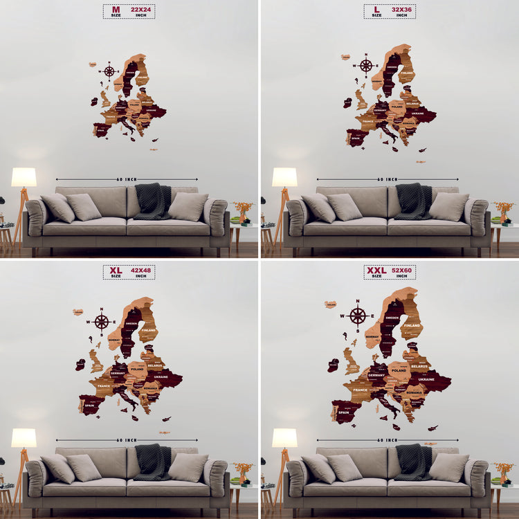Wooden Texture Europe Map | The Map Stores
