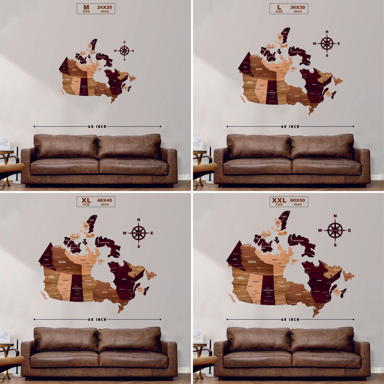 Wooden Texture Canada Map