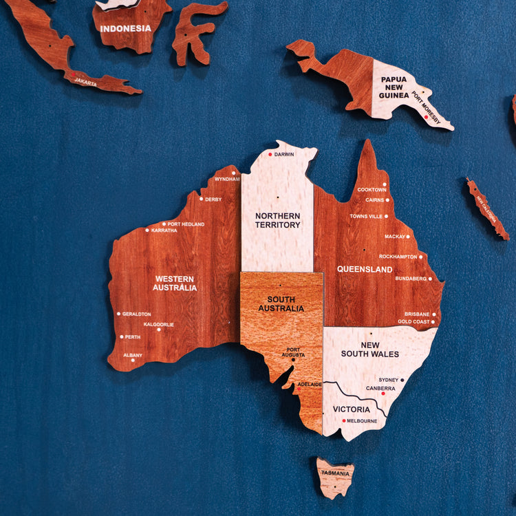 3D Rustic Luxe Wooden World Map