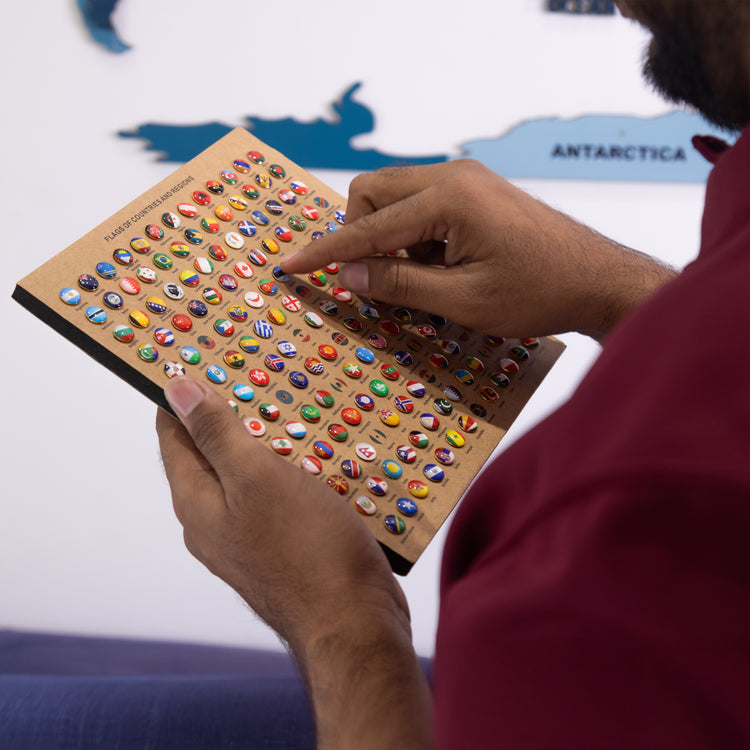 194 Country Flag Pushpins