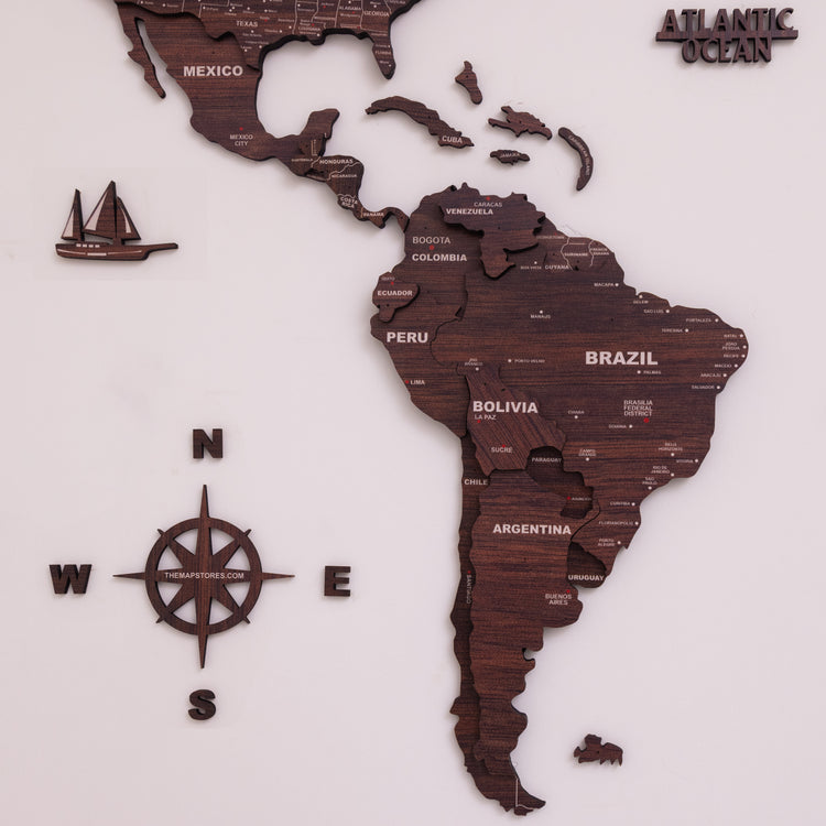 3D Antra Wooden World Map