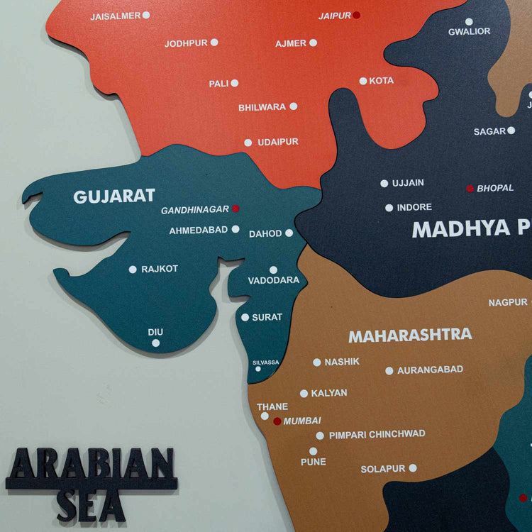 Tortila Wooden India Map for wall | Wooden India map wallart | Map of India |