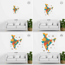 Saffron Wooden India Map for wall | Wooden India map wallart | Map of India |