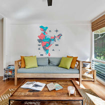 Blossom Wooden India Map for wall | Wooden India map wallart | Map of India |