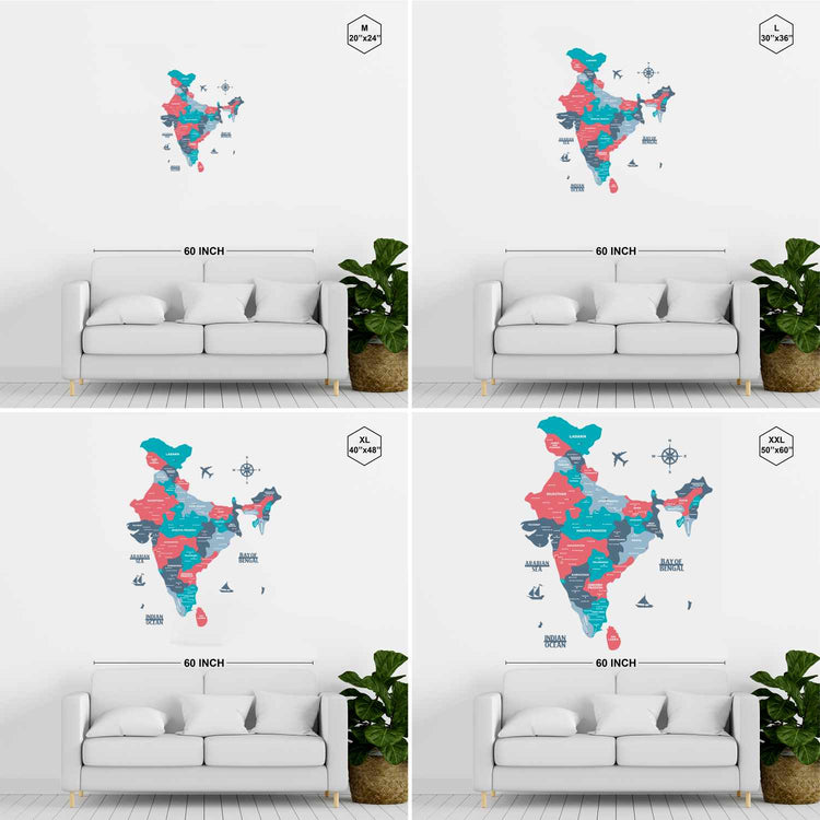 Blossom Wooden India Map for wall | Wooden India map wallart | Map of India |