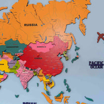 3D Colorful Wooden World Map for wall | Wooden world map wallart | Map of World |