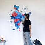 3D Blossom Wooden India Map