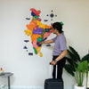 3D Colorful Wooden India Map