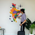 3D Colorful Wooden India Map