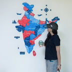 3D Blossom Wooden India Map