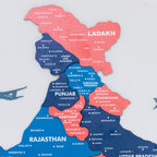 3D Nile Blue Wooden India Map