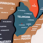 3D Tortilla Wooden India Map