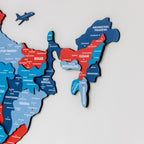 3D Blossom Wooden India Map