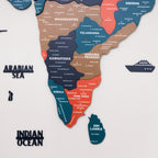 3D Tortilla Wooden India Map
