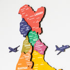 3D Colorful Wooden India Map