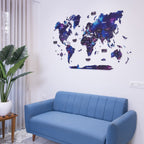 3D Galaxy Wooden World Map