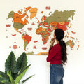 3D Olive Oasis Wooden World Map