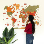 3D Olive Oasis Wooden World Map