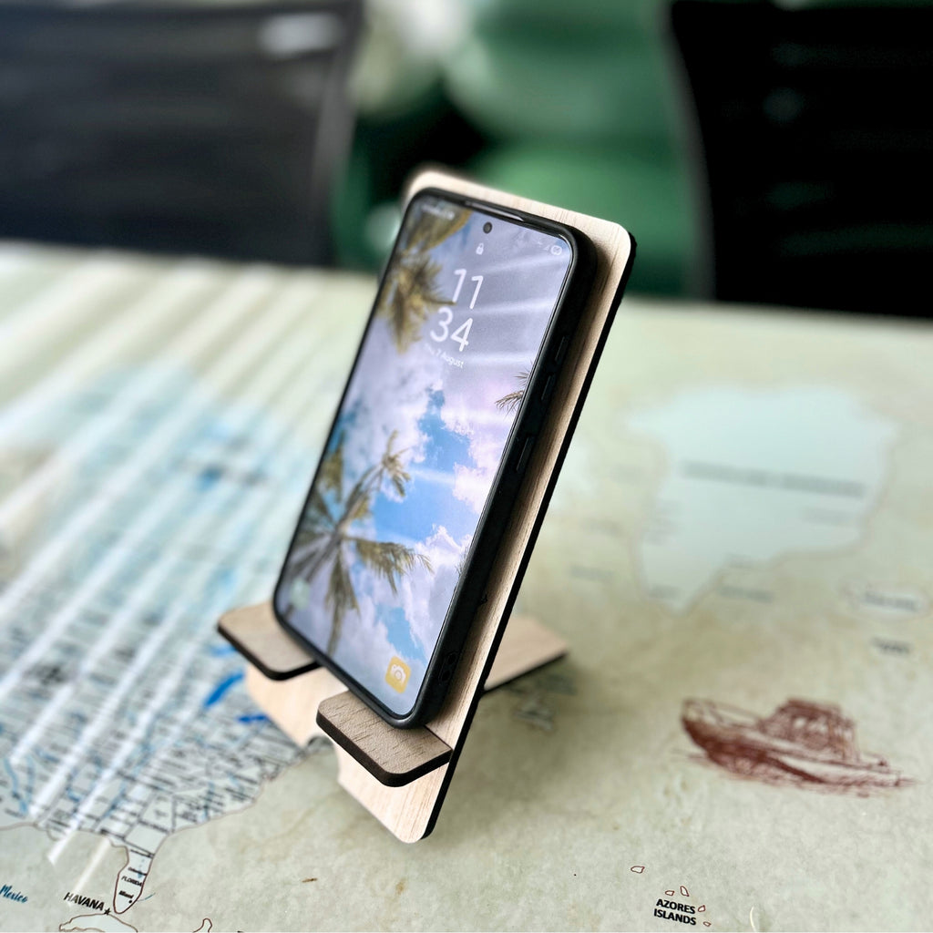 Wooden Mobile Stand – Elegant, Minimal, and Practical