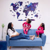 3D Galaxy Wooden World Map