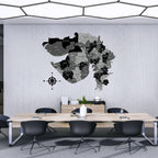 3D Black & Grey Wooden Gujarat Map