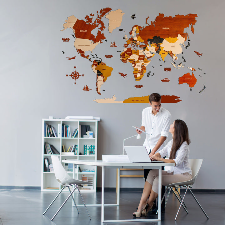 Buy 3D Wooden World Map Wall Art – Wooden World Maps for Home Decor ...