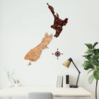 3D Wooden Texture New Zealand Map