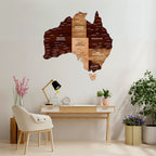 3D Wooden Texture Australia Map
