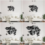 3D Black & Grey Wooden Gujarat Map