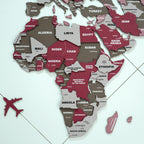 3D Americano Wooden World Map