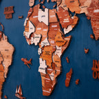 3D Rustic Luxe Wooden World Map