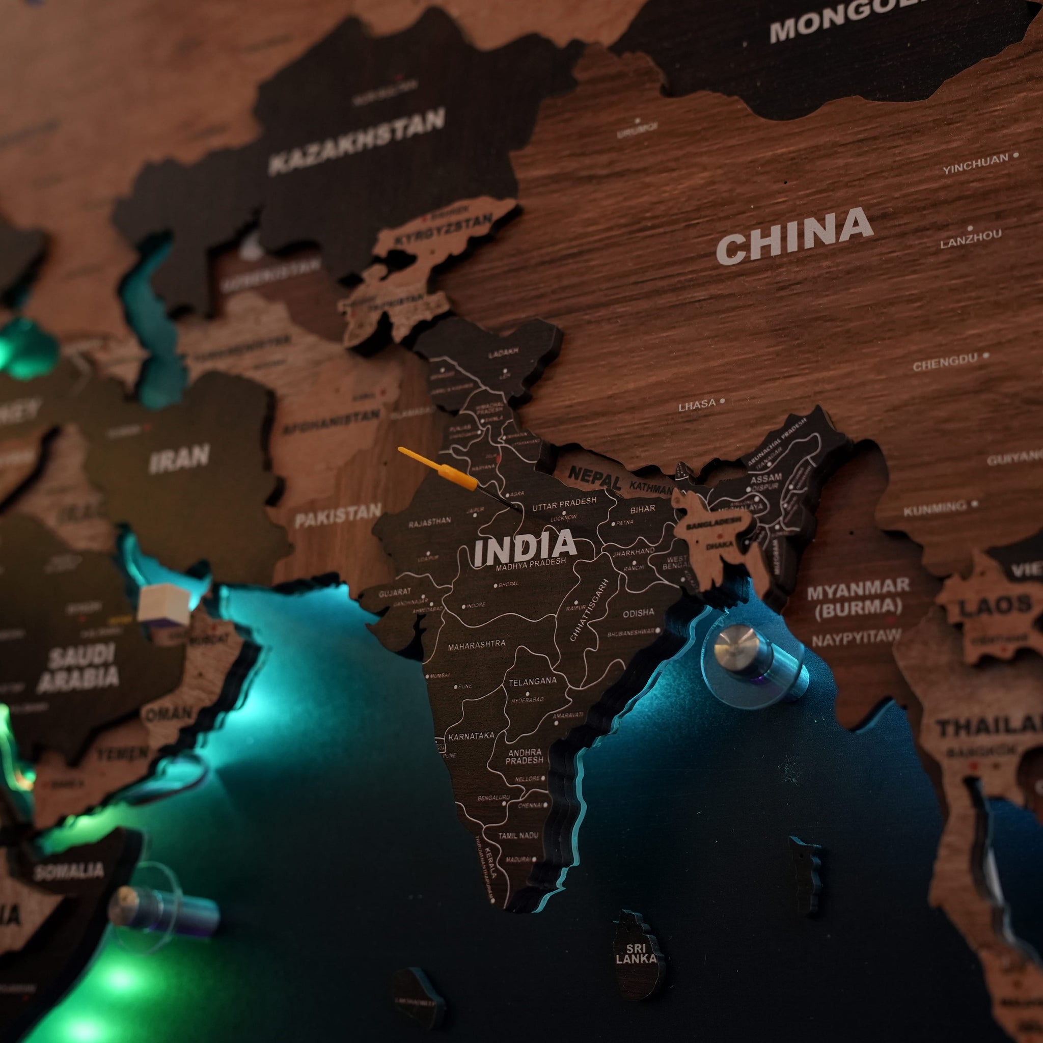 Map My Led LED Wooden World Map • The Map Store