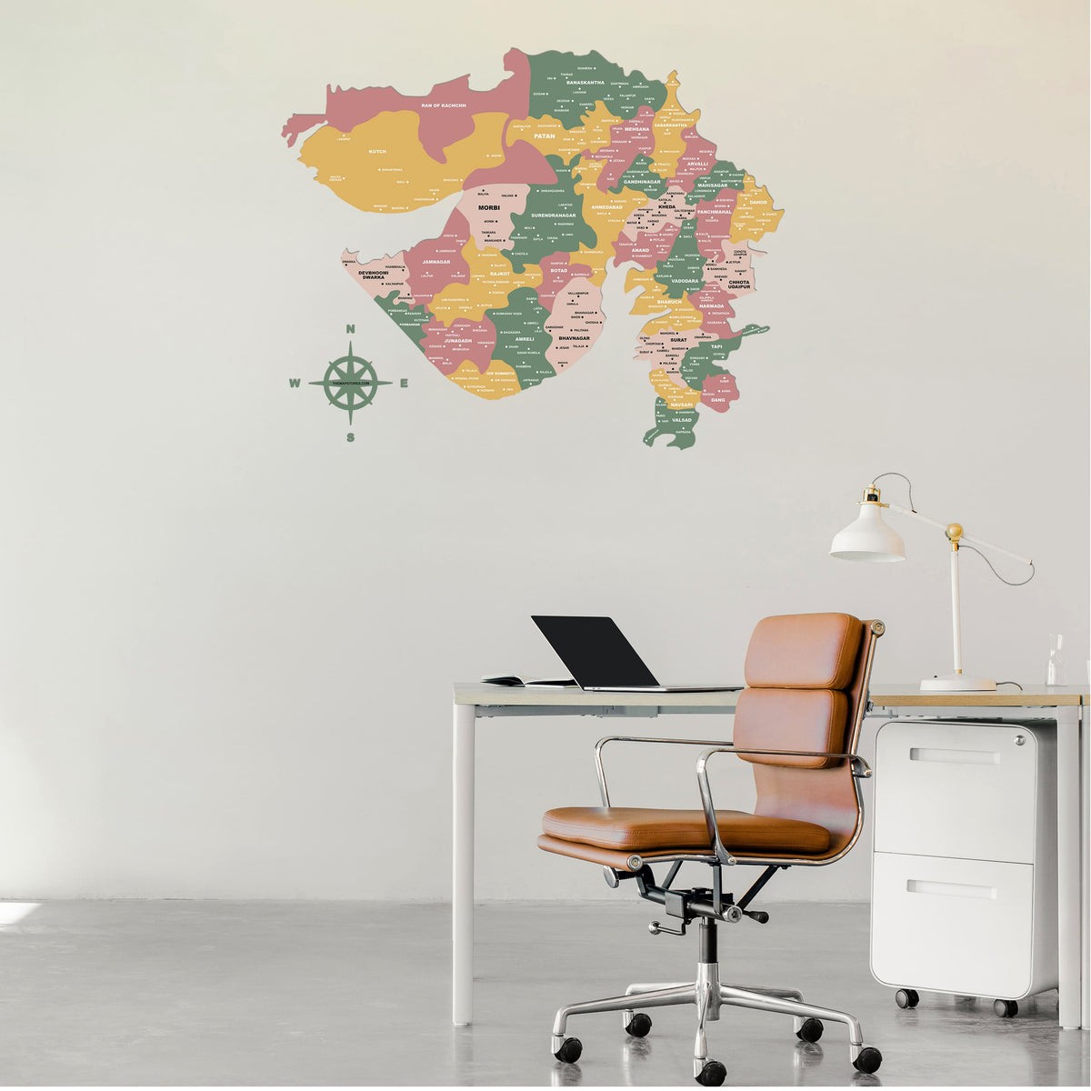 3D Spanish Green Wooden Gujarat Map