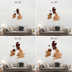 3D Wooden Texture United Kingdom Map