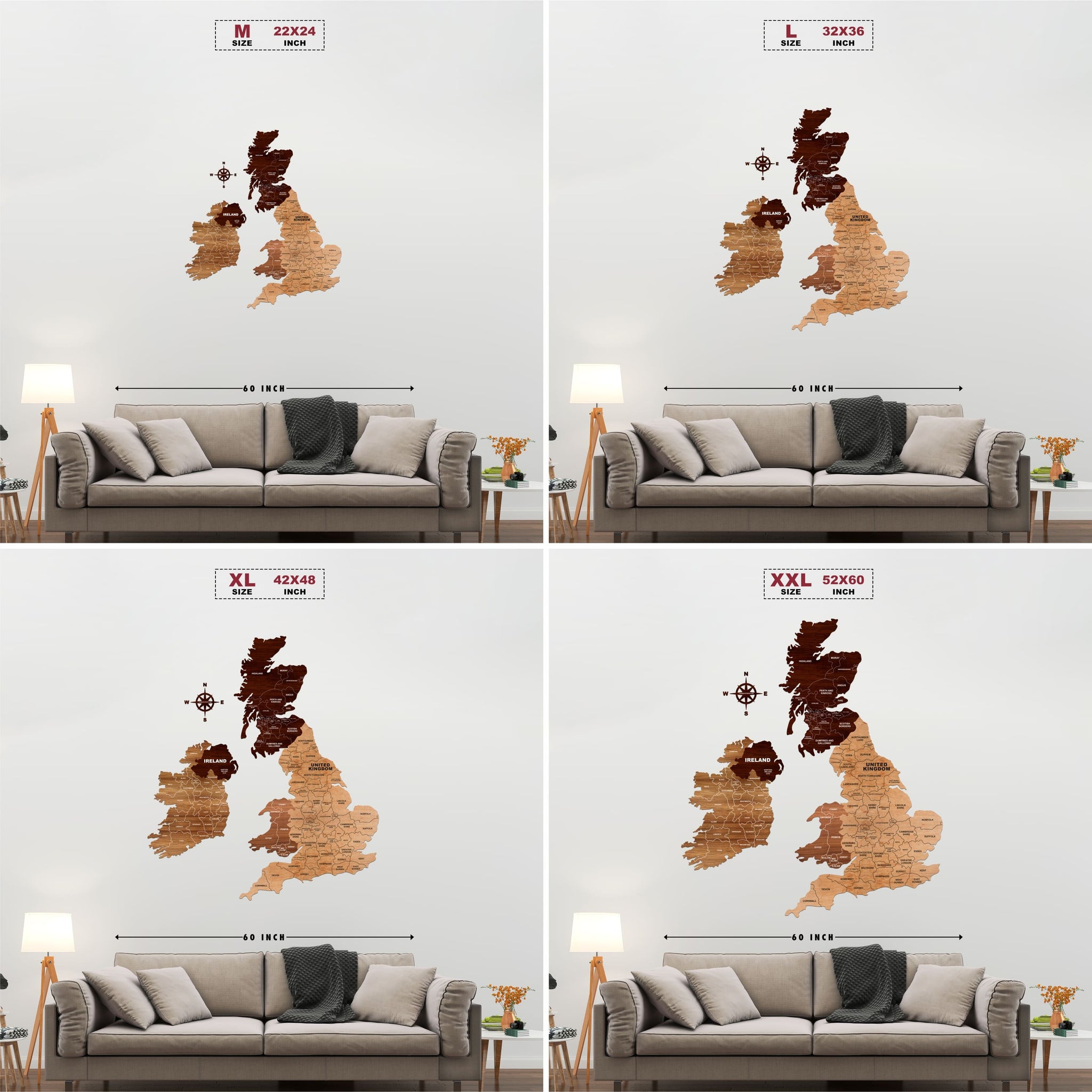 Wooden Texture United Kingdom Map | The Map Stores • The Map Store