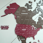 3D Americano Wooden World Map