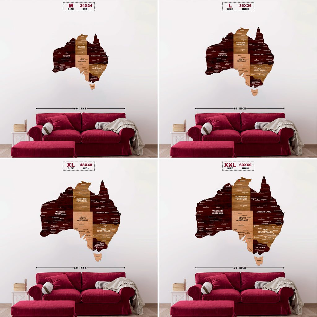 3D Wooden Texture Australia Map