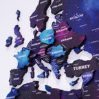 3D Galaxy Wooden World Map