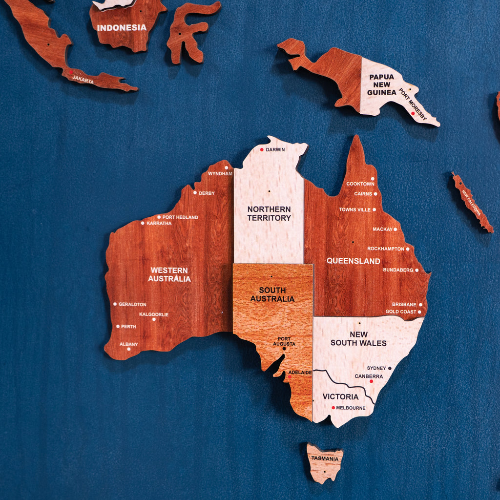 3D Rustic Luxe Wooden World Map