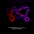 LED Wooden World Map