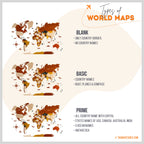 3D Multilayered Wooden world Map