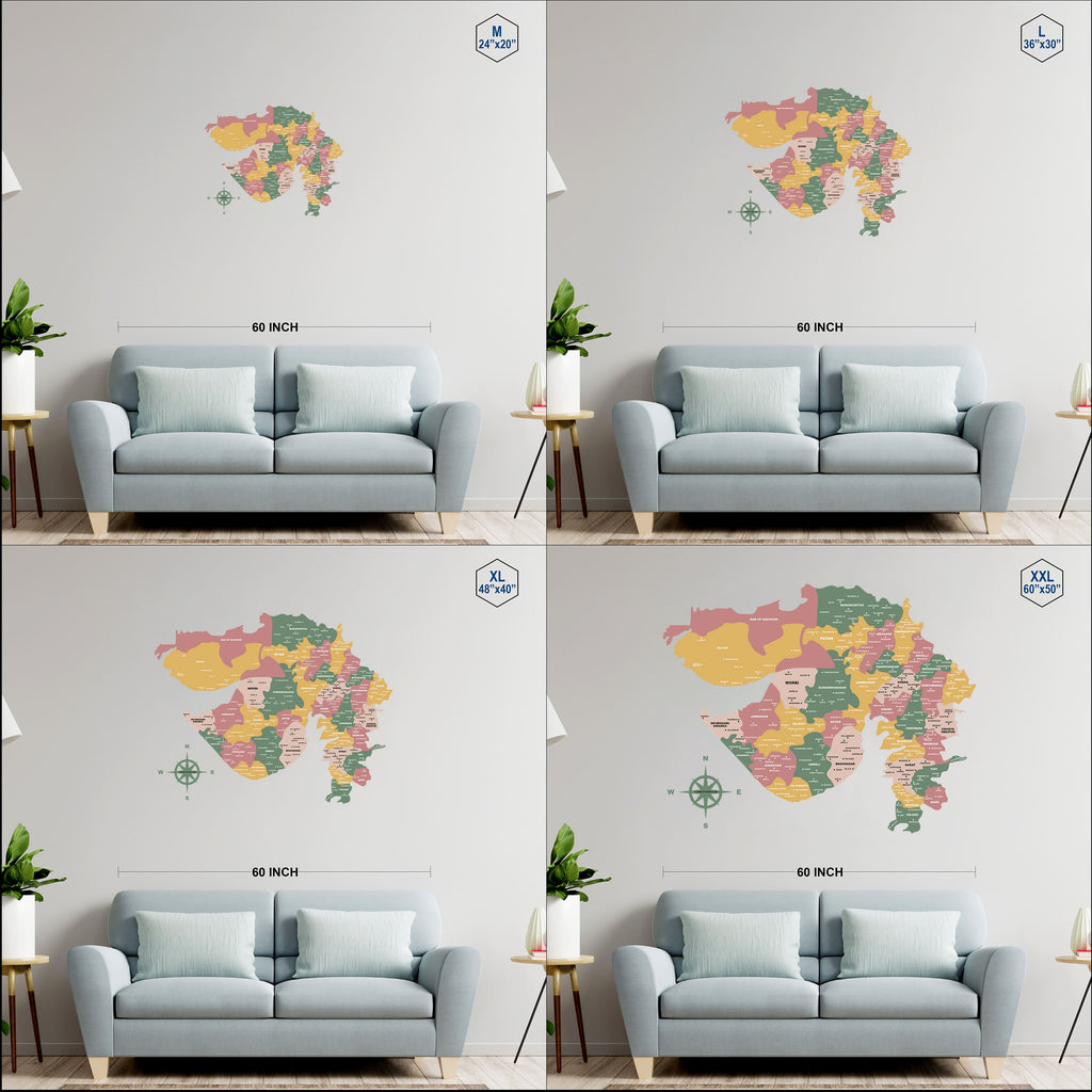 3D Spanish Green Wooden Gujarat Map